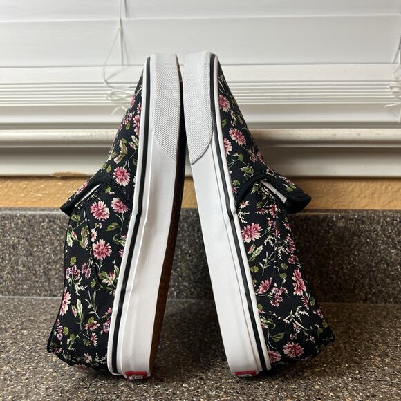 VANS Off The Wall Canvas Sneaker Shoes Womens Sz 8 Low Top Slip On Floral Casual - Picture 6 of 11